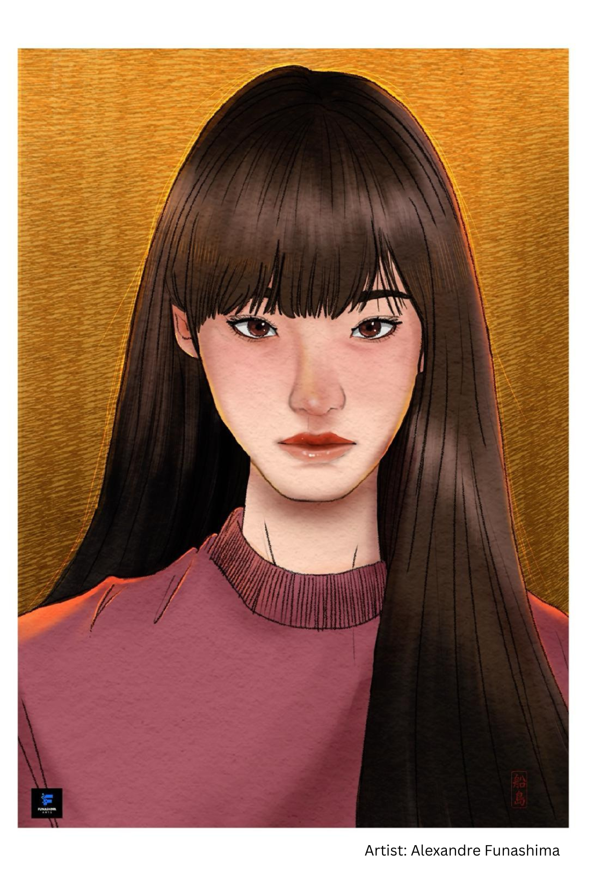 Cartão postal -The Japanese girl