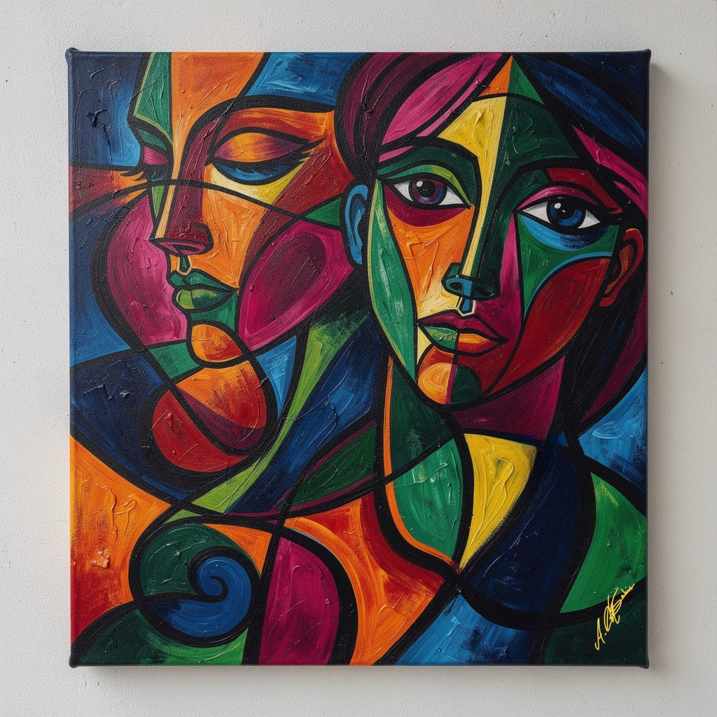The woman and man in the mirror.