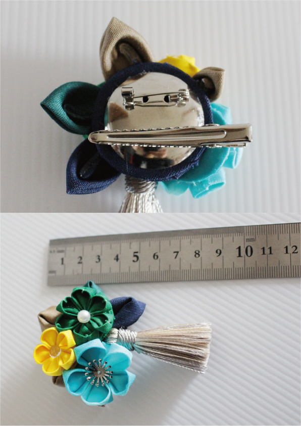 「華」髪飾り・ブローチ (Enfeite de cabelo / broche de flor) - Brazil color